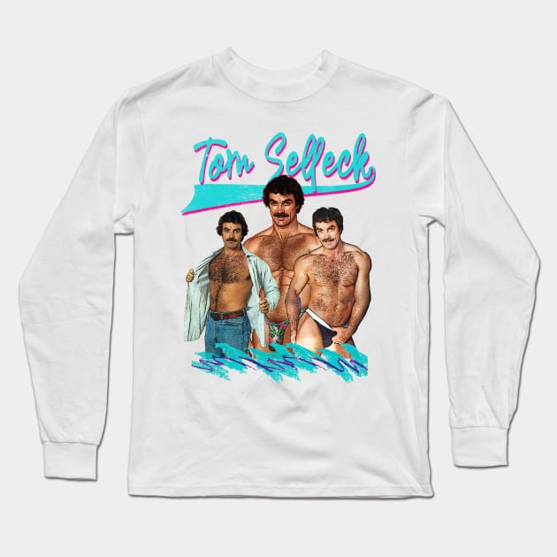 Tom Selleck Retro Magnum pi || 80s Aesthetic Long Sleeve T-Shirt by wsyiva